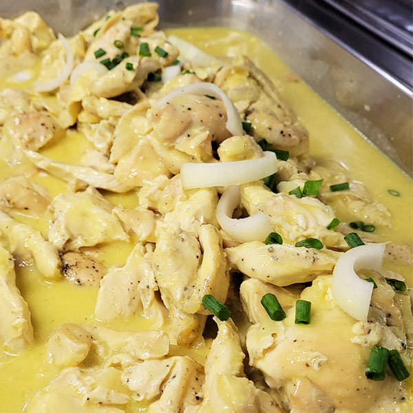 Fajitas de pollo en salsa Diana