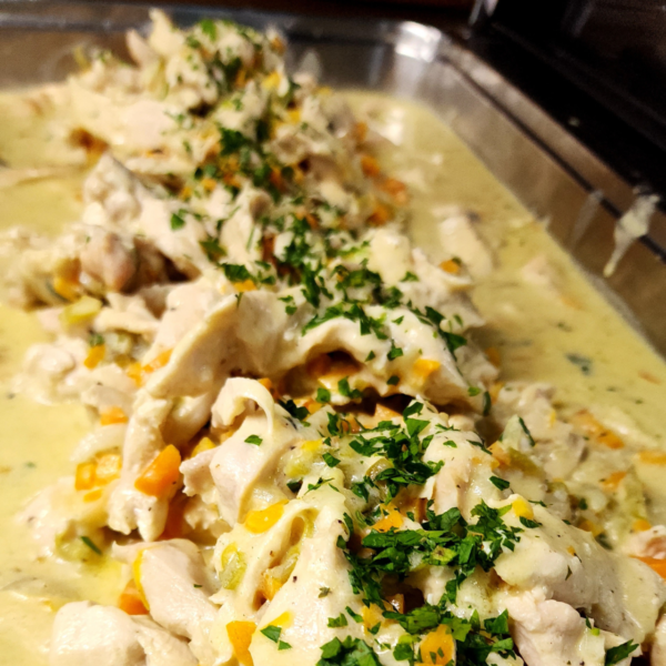 Fajitas de pollo a la fricasse