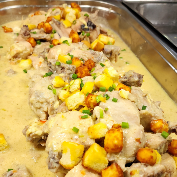 Pollo en crema de queso