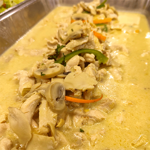 Fajitas de pollo en crema de champiñones
