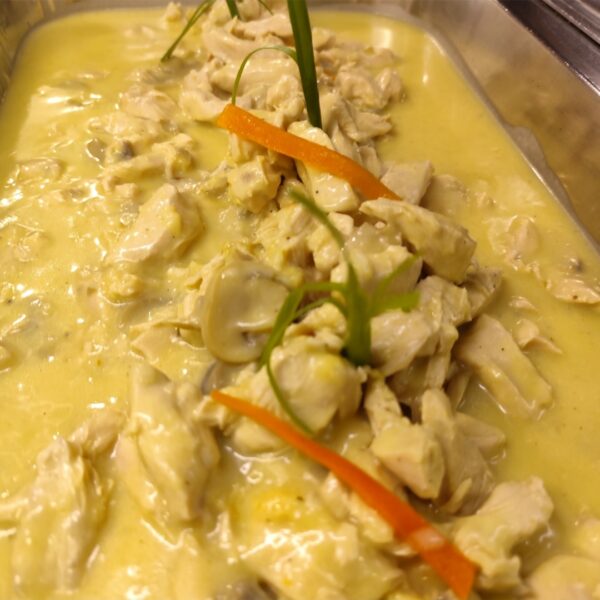 Fajitas de pollo en crema de champiñones